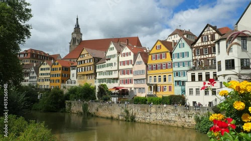 Tübingen, Tuebingen, University City in Germany with half-timbered houses photo