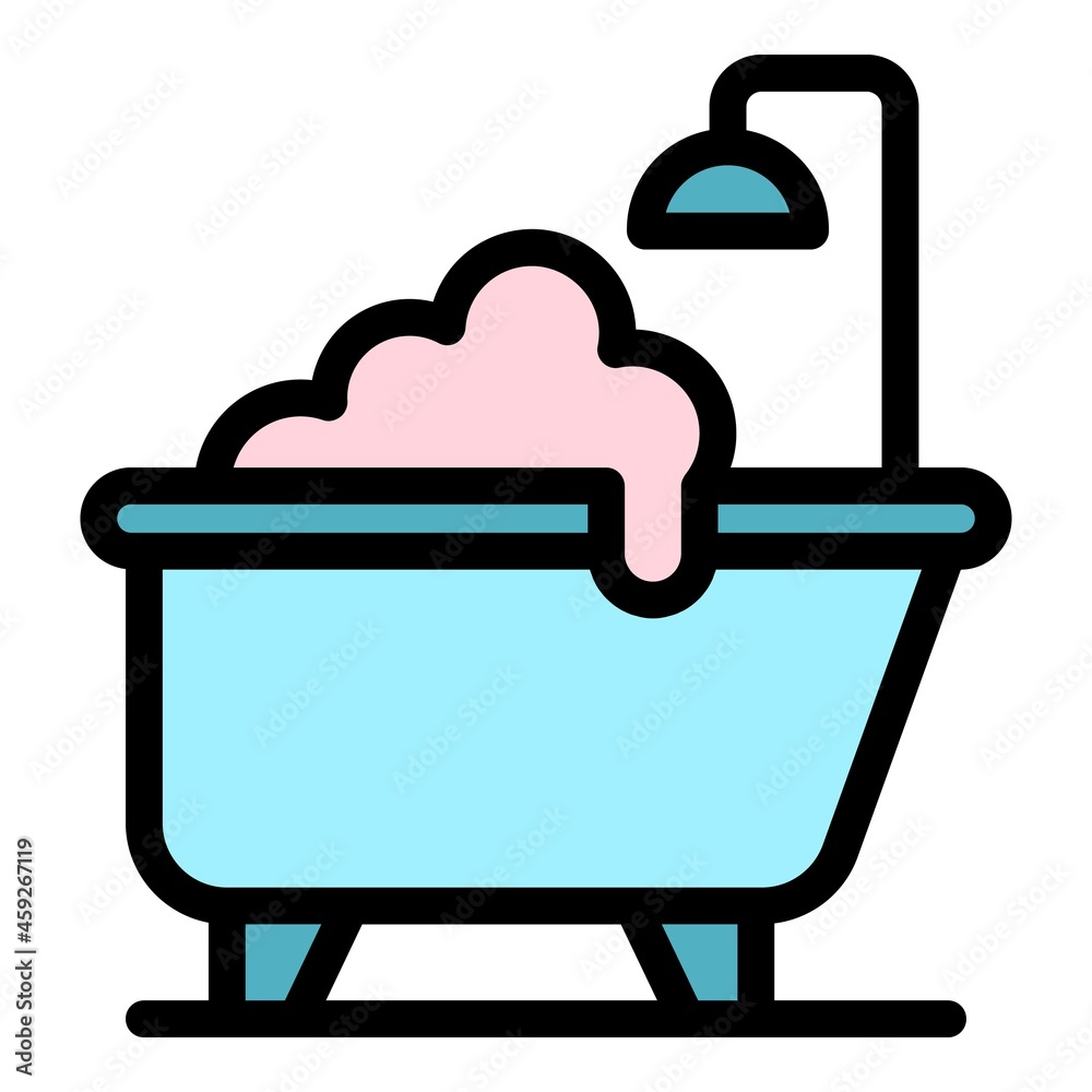 Hygienic bathtub icon. Outline hygienic bathtub vector icon color flat isolated Hygienic bathtub icon. Outline hygienic bathtub vector icon color flat isolated