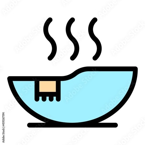 Hot sauna icon. Outline hot sauna vector icon color flat isolated