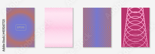 Abstract shapes cover and template with line geometric elements.