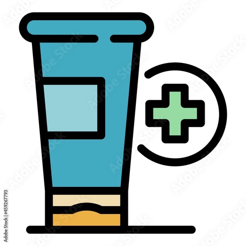 Medical cream icon. Outline medical cream vector icon color flat isolated