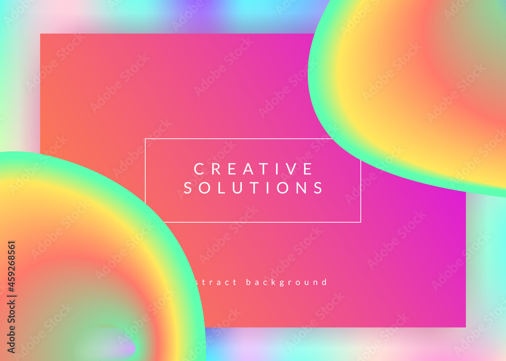 Fototapeta premium Landing page with liquid dynamic elements and fluid shapes.