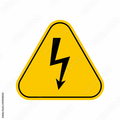 Free Download Danger electricity warning symbol. Don't touch sign, Yellow Triangle Caution Symbol, isolated on white background, vector icon - GFXLoad