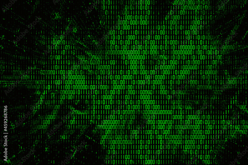 Green information binary code background