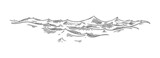 Sea waves. Vintage vector engrave black illustration. Isolated on white