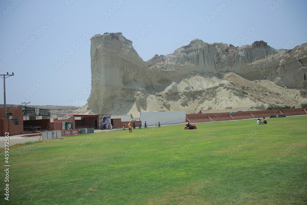 Gwadar cricket stadium in gwadar balochistan pakistan.