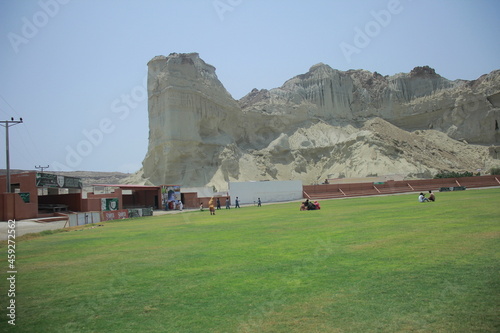 Gwadar cricket stadium in gwadar balochistan pakistan. photo