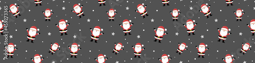 Design of Xmas pattern with Santa Claus. Christmas concept. Banner. Vector © Karolina Madej