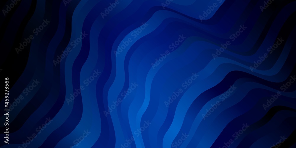 Obraz premium Dark BLUE vector template with curved lines.