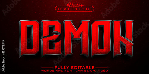 Leinwand Poster Red Demon Editable Text Effect Template