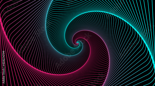 Hypnotic spiral. Swirl hypnotize spirals, vertigo geometric illusion and rotating stripes round pattern vector illustration