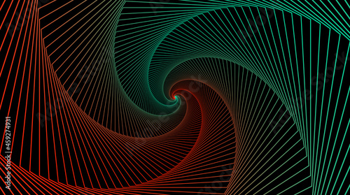 Hypnotic spiral. Swirl hypnotize spirals, vertigo geometric illusion and rotating stripes round pattern vector illustration
