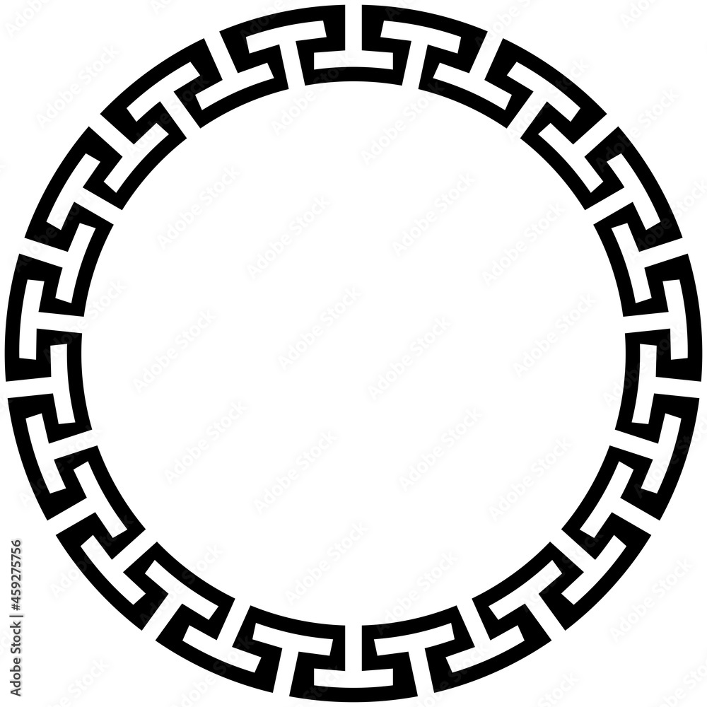 Nahtloser Maze oder meander ring auf einem isolierten weißen Hintergrund.