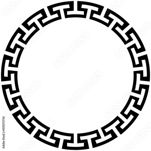 Nahtloser Maze oder meander ring auf einem isolierten weißen Hintergrund.