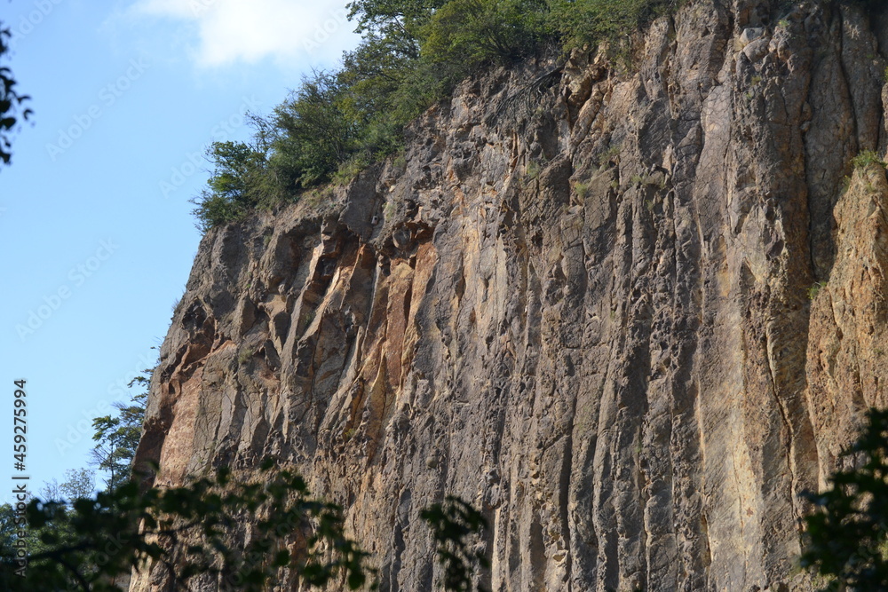 Basalt rock in the natural occurrence in Germany