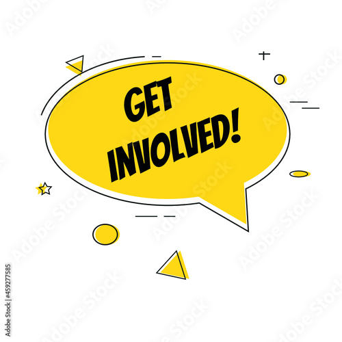 get involved retro speech balloon