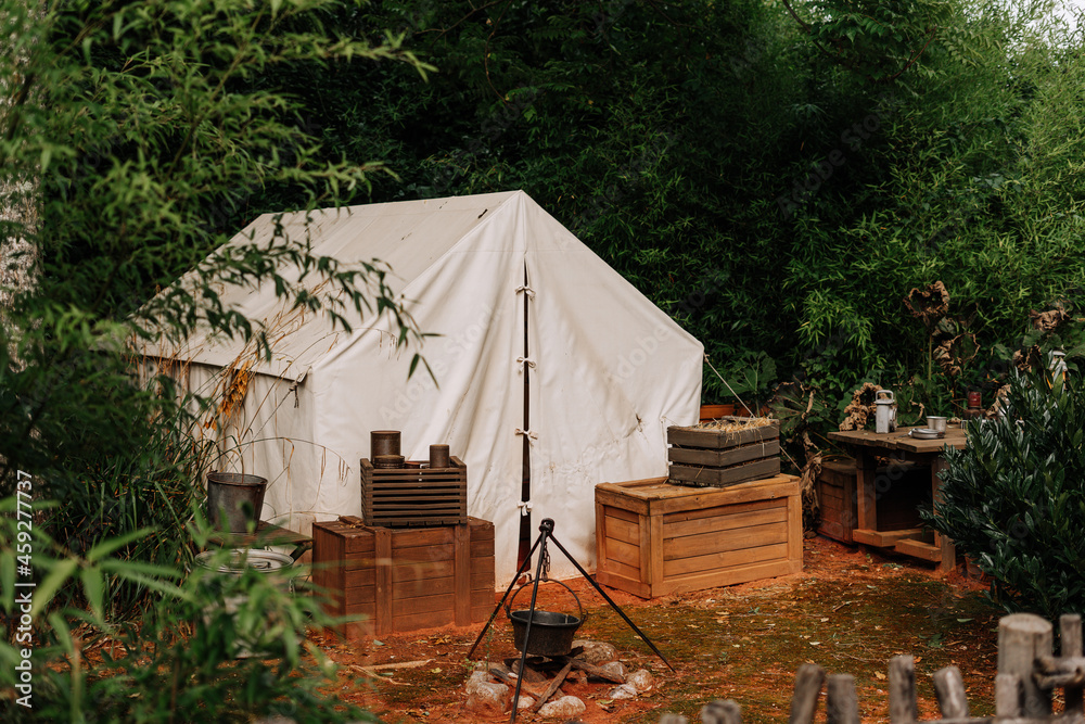 Explorer tent on a jungle Photos | Adobe Stock