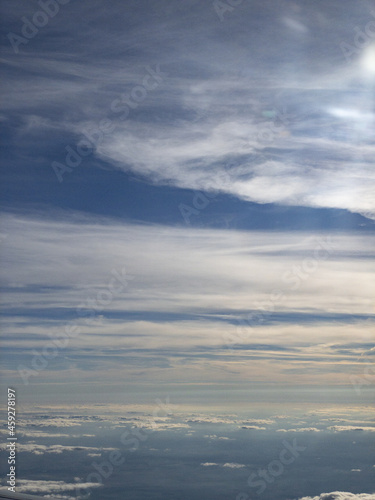 Landscape and sky from above the clouds