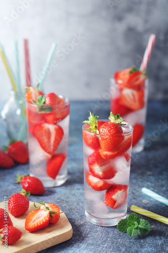 Wallpaper Mural Fresh strawberry drink with ice Torontodigital.ca