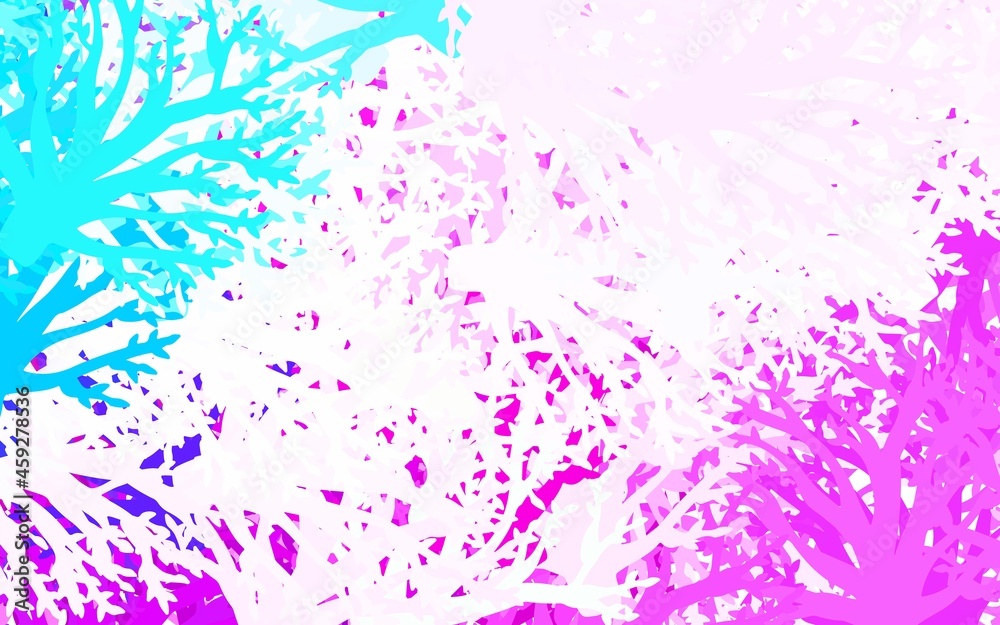 Fototapeta premium Light Pink, Blue vector elegant background with leaves, branches.