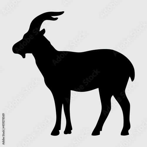Goat Silhouette, Goat Isolated On White Background