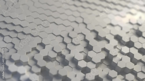 Smooth hexagon background animation loop, calming and relaxing loop