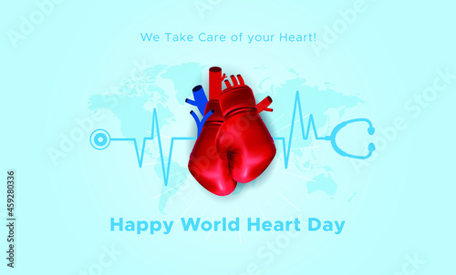 World heart day and health care creative background