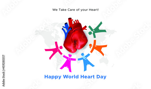 World Heart Day and Health Care background