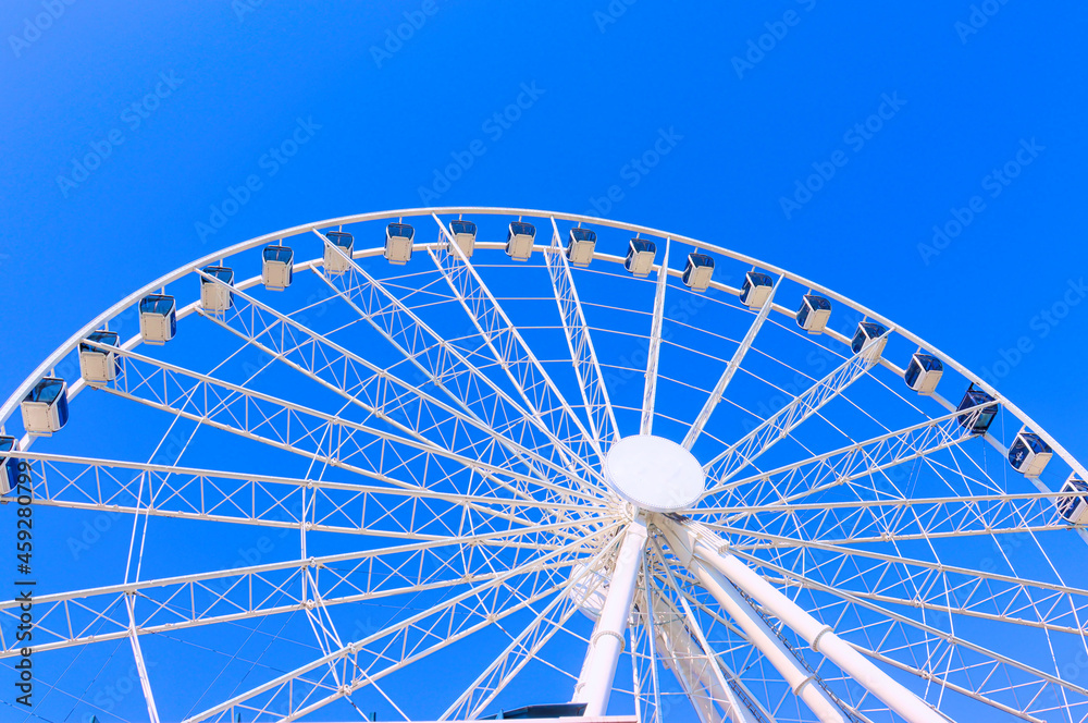 Ferris wheel on a blue sky, downtown Myrtle Beach, SC