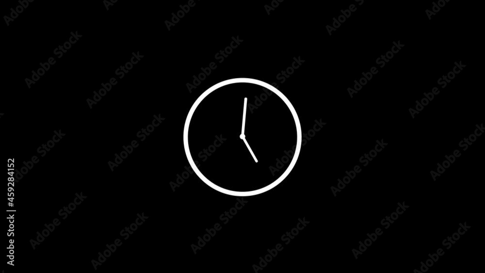 clock animation. Time lapse Close-up White clock on black background. clock animation. Time lapse Close-up White clock on black background.