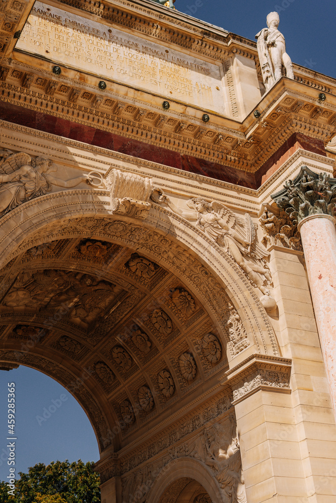 Detail of the Triumphal Arc in Paris, France