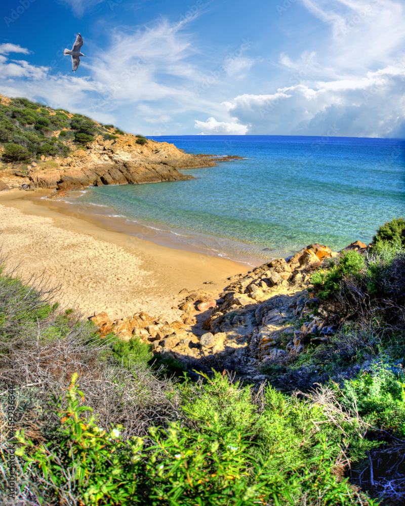 Beach and Sea from Cala del Morto in Sardinia