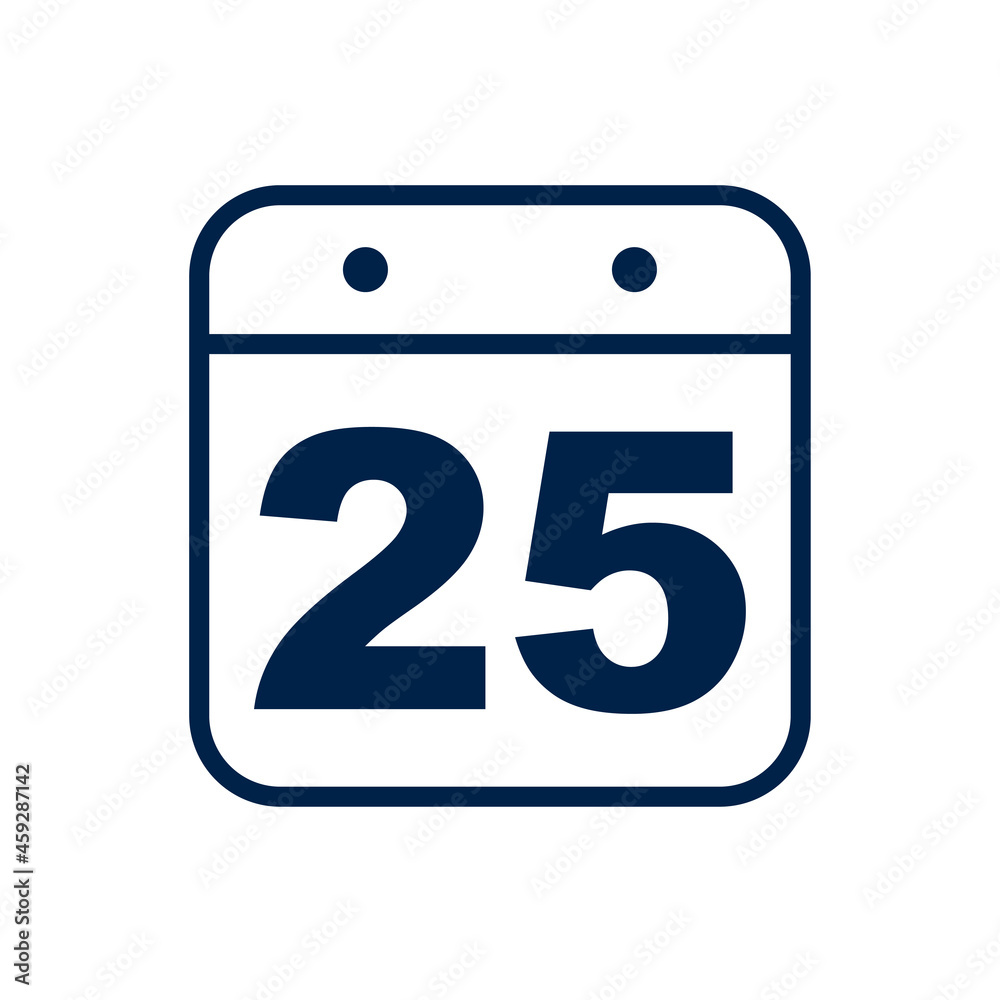 Calendar 25 icon logo template isolated on white background. Calendar 25 icon logo template isolated on white background.