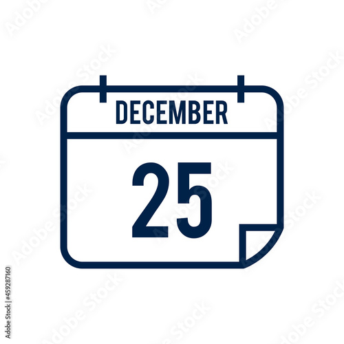 Calendar 25 icon logo template isolated on white background.