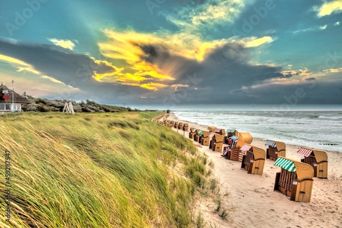 beach at sunset  North sea 