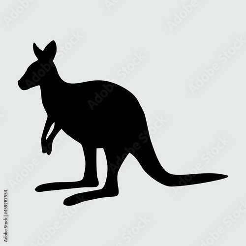 Kangaroo Silhouette, Kangaroo Isolated On White Background