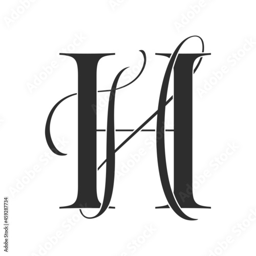 hh,hh, monogram logo. Calligraphic signature icon. Wedding Logo Monogram. modern monogram symbol. Couples logo for wedding