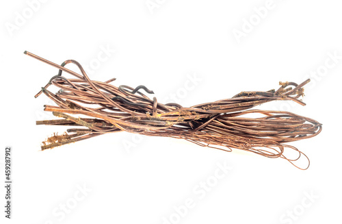 copper scrap on a white isolated background