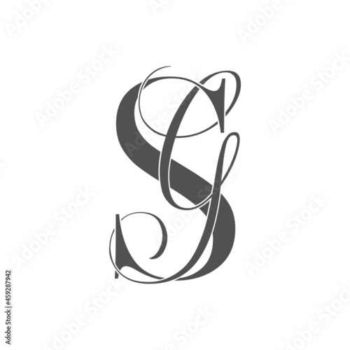 sg, gs, monogram logo. Calligraphic signature icon. Wedding Logo Monogram. modern monogram symbol. Couples logo for wedding