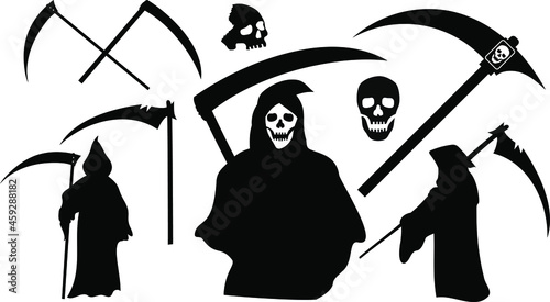Vector of the Halloween Grim Reaper Clipart 
