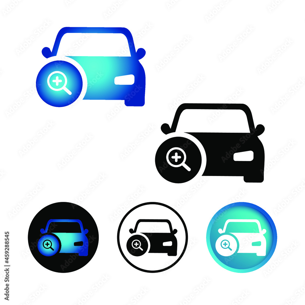 Naklejka premium Abstract Car Search Icon Set