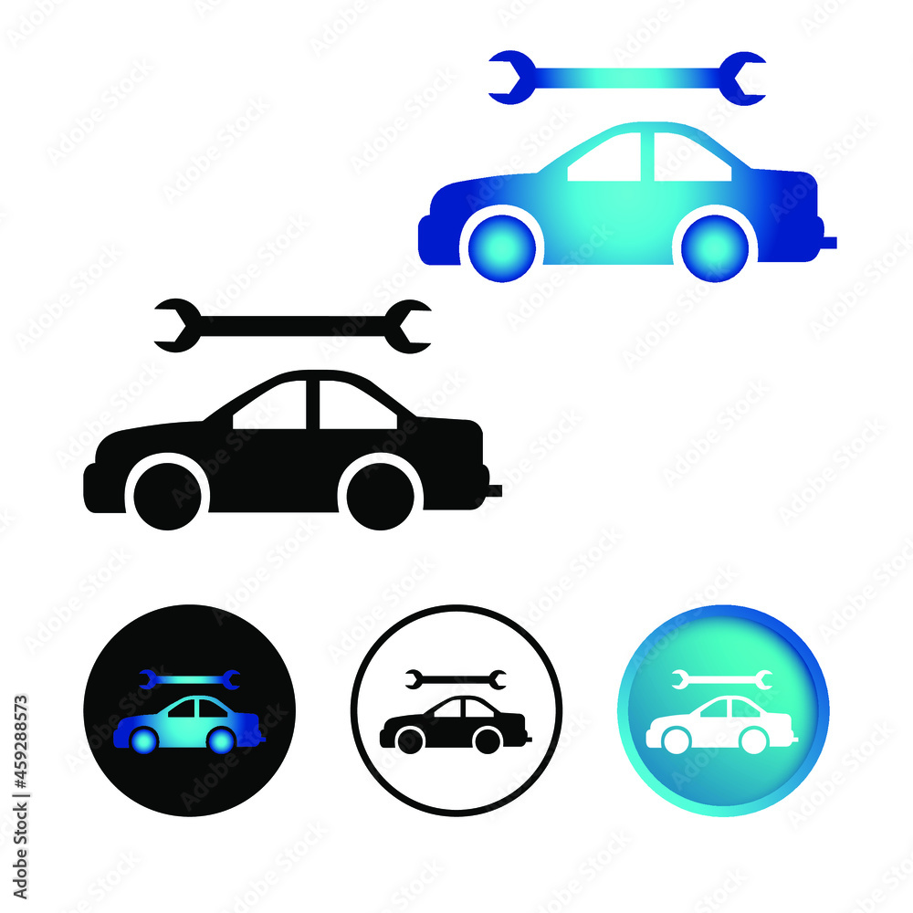 Abstract Car Services Icon Set