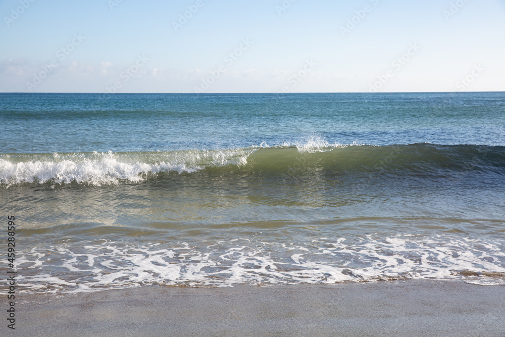 waves on the beach, beautiful seascape waves on the beach, beautiful seascape