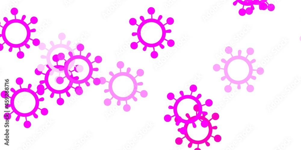 Light pink vector background with covid-19 symbols. Light pink vector background with covid-19 symbols.