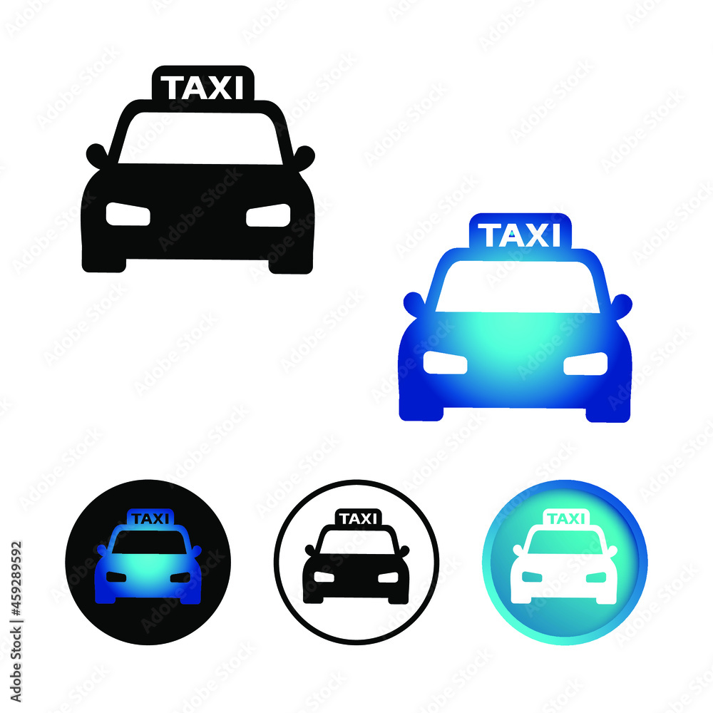 Abstract Taxi Cab Icon Set