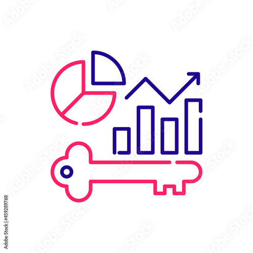 Key performance Indicator vector 2 colour icon style illustration. EPS 10 file