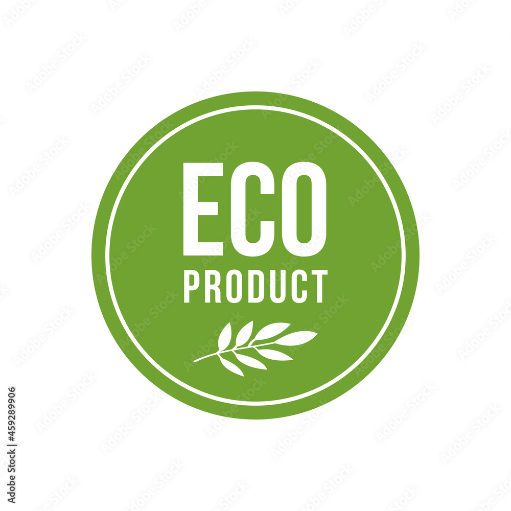 Eco product green vector label