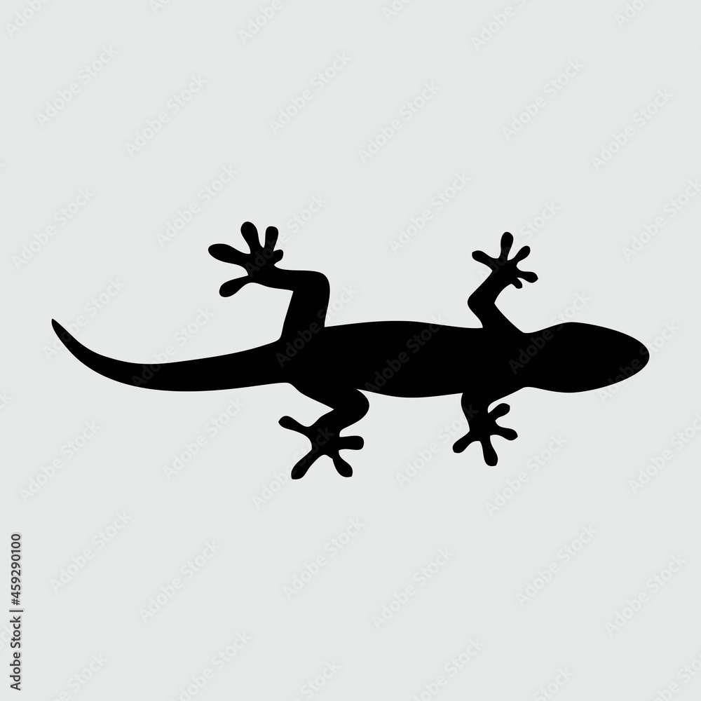 Fototapeta premium Lizard Silhouette, Lizard Isolated On White Background