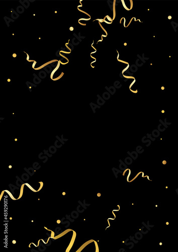Gold Streamer Celebration Vector Black