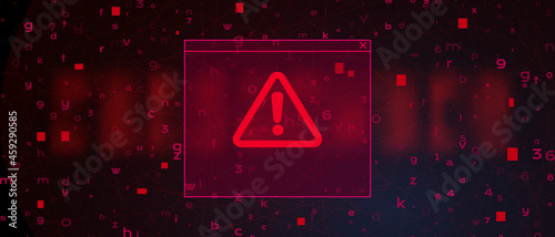 Abstract Technology Dark Red Background. Cyber Attack, Ransomware, Malware, Scareware Concept